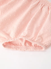 Fall Baby Girl Pink Peter Pan Collar Embroidered Bloomer Set