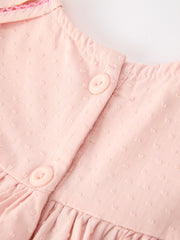 Fall Baby Girl Pink Floral Embroidered Peter Pan Collar Dress