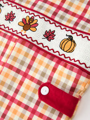 Boy Thanksgiving Pumpkin Turkey Maple Leaf Plaid Jonjon