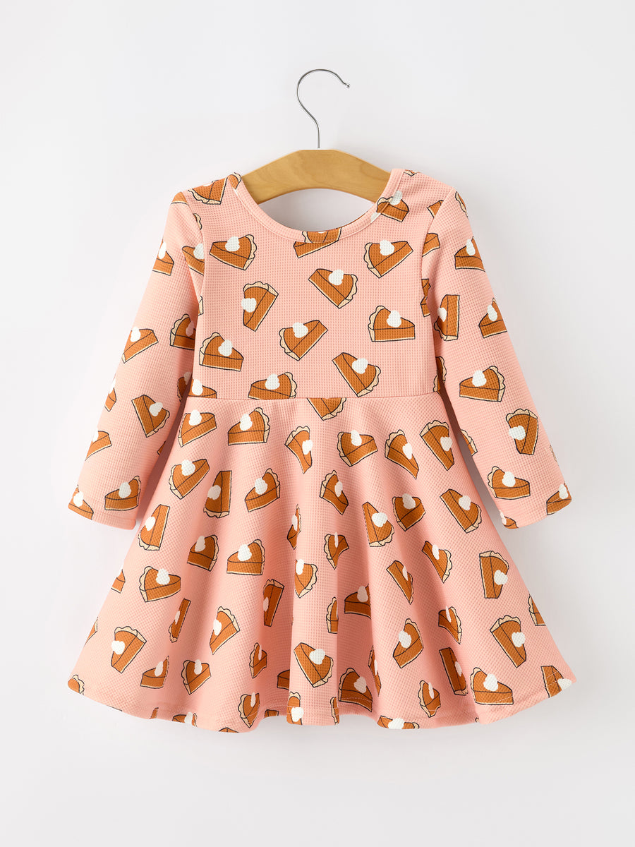 Girls Thanksgiving Pumpkin Pie Dress Fall Twirl Dress