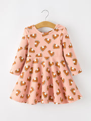 Girls Thanksgiving Pumpkin Pie Dress Fall Twirl Dress