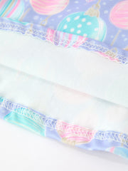 Girls Pastel Christmas Ornament Print Twirl Dress
