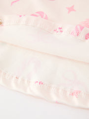 Girls Pink Christmas Ornament Print Flare Dress