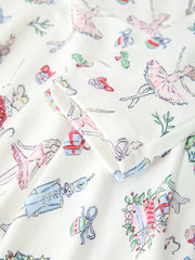 Christmas Girls Holiday Ballet-Inspired Print Dress