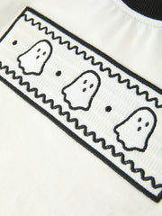 Halloween Ghost Smocked Embroidered Tee Boys Short Set