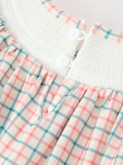 Girls Christmas Plaid Smocked Bloomers Set with Tree Embroidery