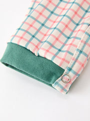 Baby Boy Christmas Embroidered Plaid Jonjon Romper