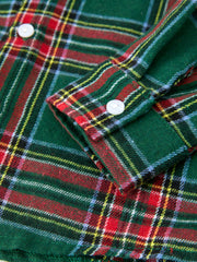 Christmas Plaid Boys Button Down Shirt Long Sleeve Holiday Top