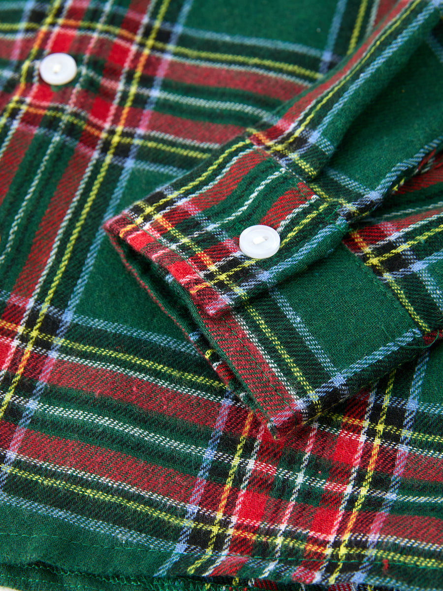 Christmas Plaid Boys Button Down Shirt Long Sleeve Holiday Top