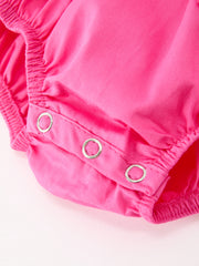 Fall Baby Girl Hot Pink Ruffle Smocked Embroidery Romper