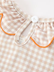 Thanksgiving Smocked Girls Dress Turkey Pumpkin Pie Embroidery