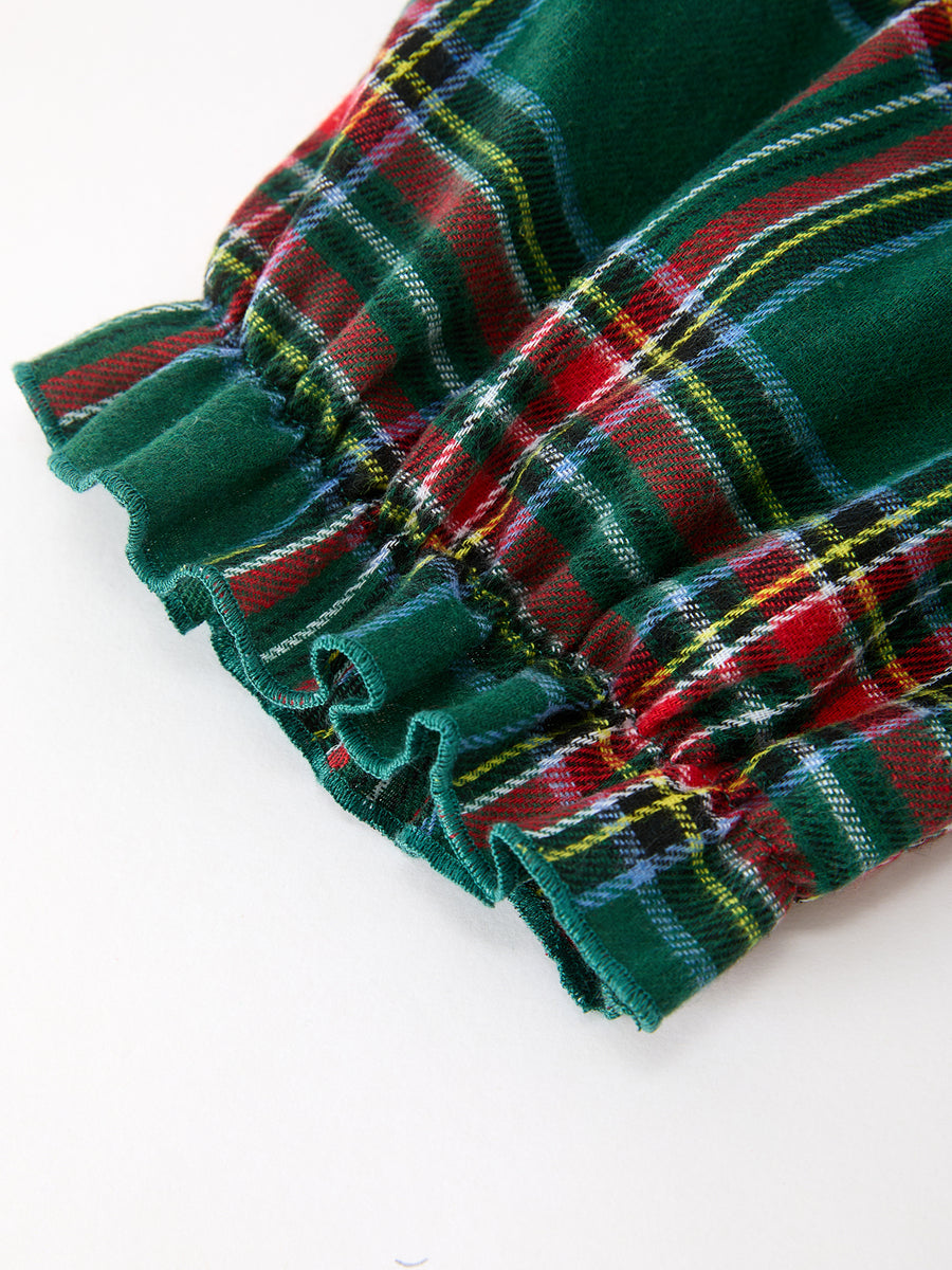 Christmas Green Plaid Mommy and Me Matching Dress