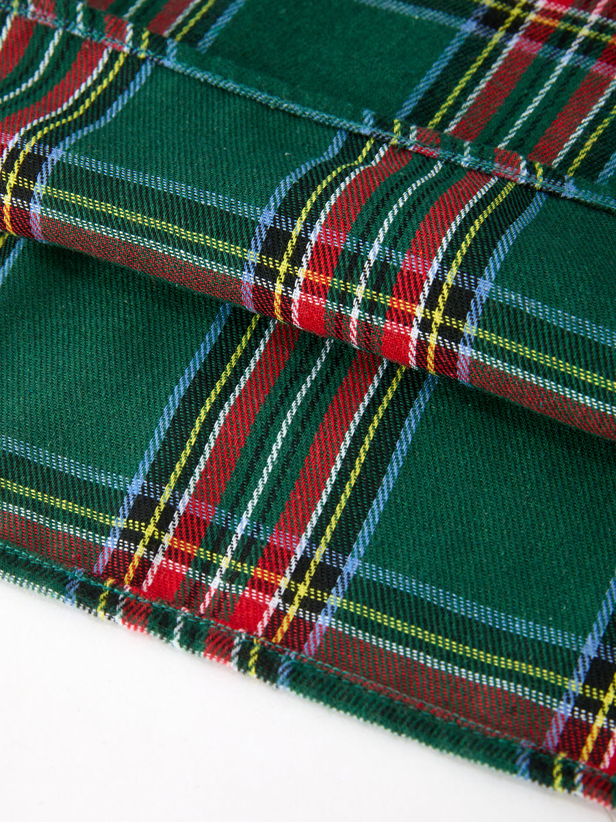 Christmas Green Plaid Mommy and Me Matching Dress