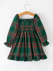 Christmas Green Plaid Mommy and Me Matching Dress