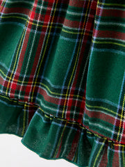 Christmas Green Plaid Mommy and Me Matching Dress