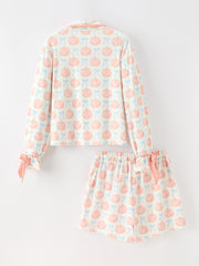 Mommy and Me Fall Pumpkin Print Pajama Set