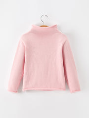 Girls Christmas Candy Cane Bow Knit Sweater