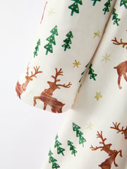 Christmas Girls Deer & Pine Tree Holiday Twirl Dress
