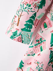 Christmas Girls Pink Holiday Village Print Twirl Dress
