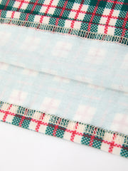 Baby Girl Christmas Plaid Embroidered Dress Wreath Collar