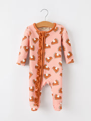 Girls Thanksgiving Pumpkin Pie Baby Girls Sleeper
