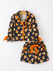 Halloween Candy Corn Mommy and Me Pajama Set Matching Lounge Set