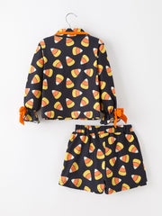 Halloween Candy Corn Mommy and Me Pajama Set Matching Lounge Set