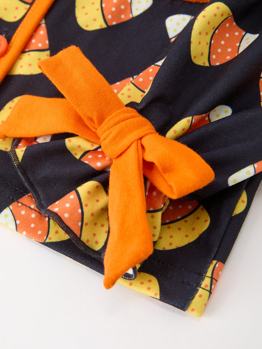 Halloween Candy Corn Mommy and Me Pajama Set Matching Lounge Set