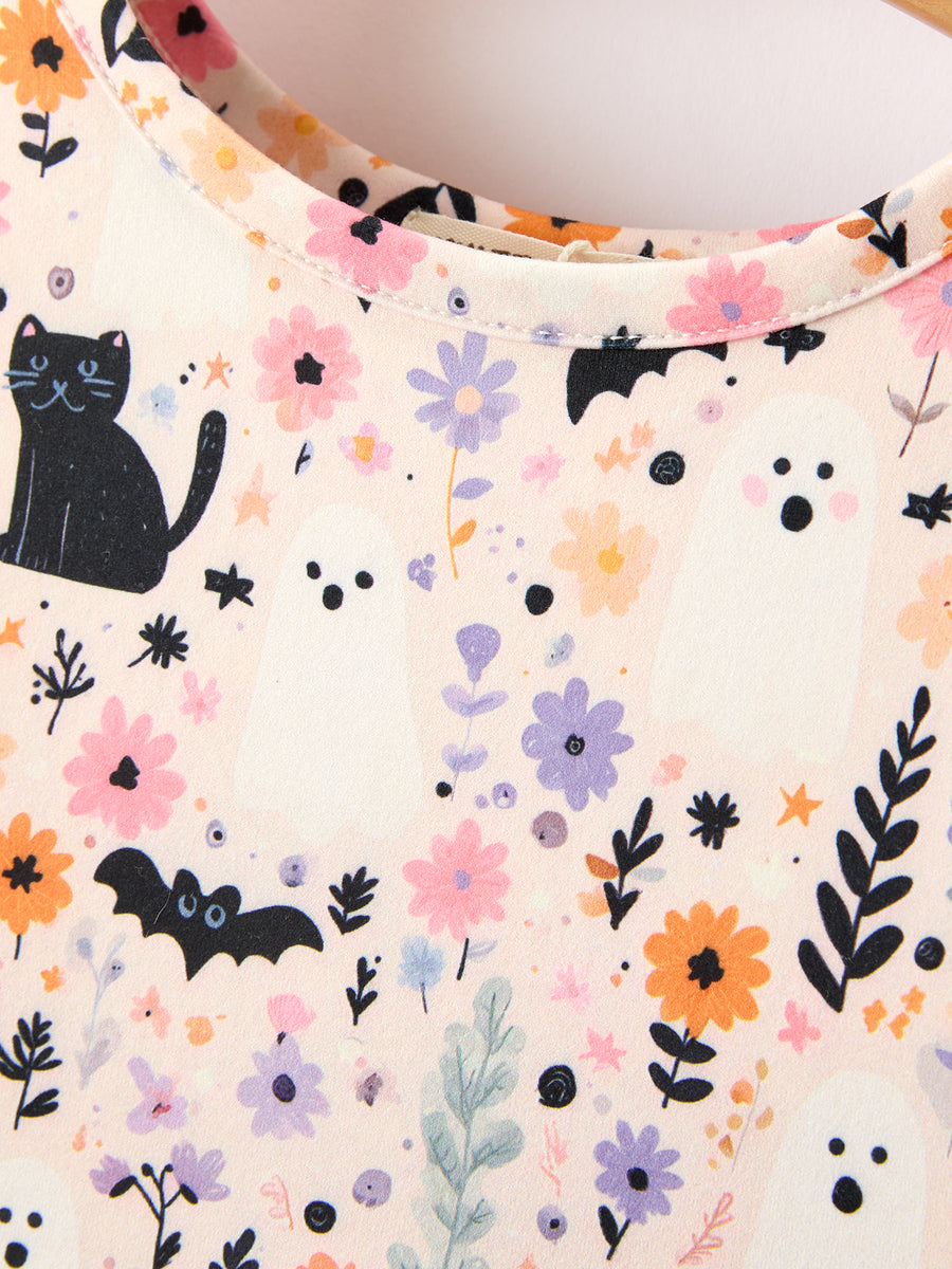 Halloween Black Cat Girls Twirl Dress