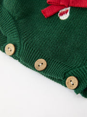 Christmas Jolly Candy Cane Knit Baby Romper