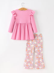 Halloween Ghost Girls Bell Bottom Pant Set Ruffle