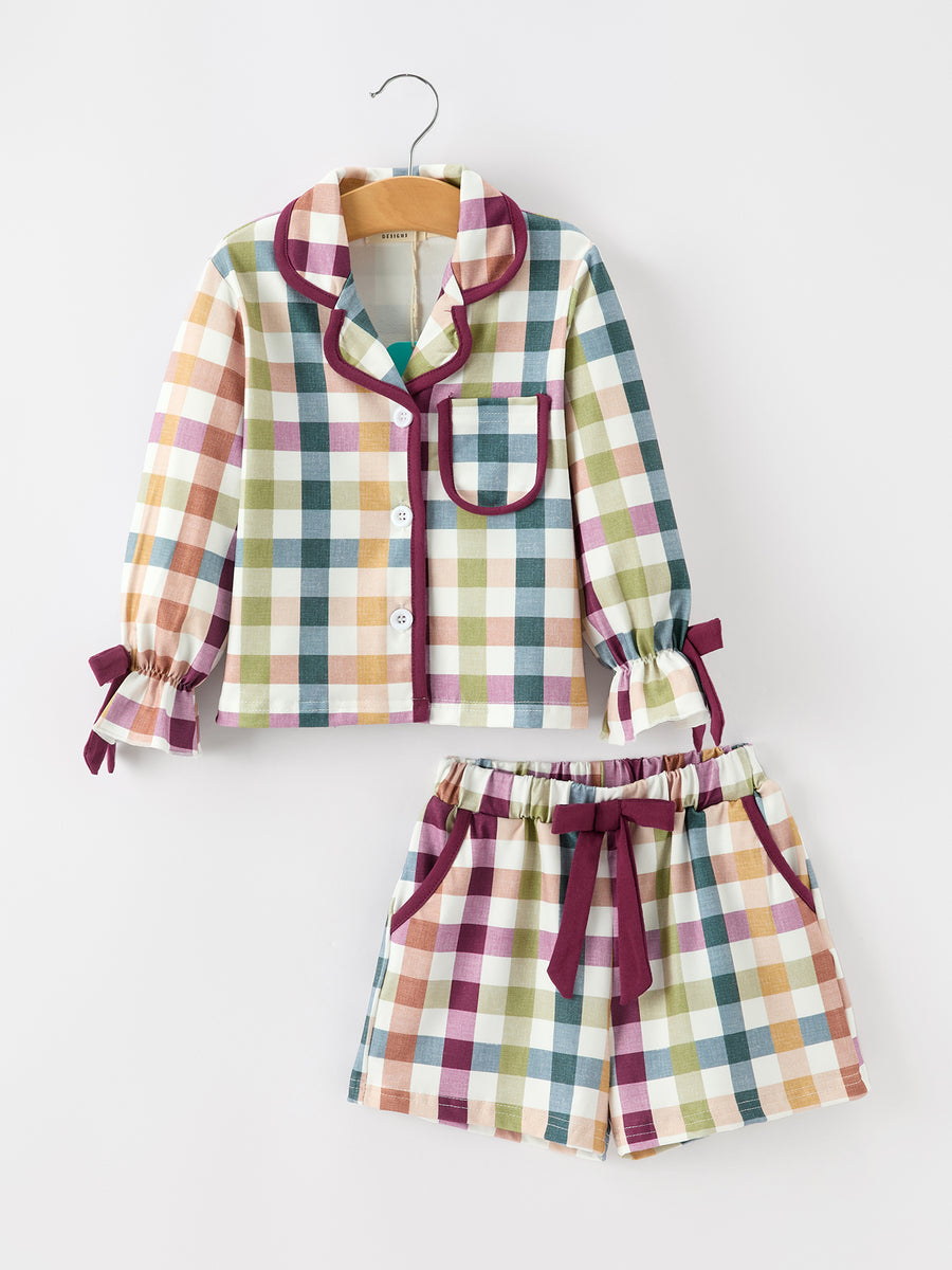 Mommy and Me Fall Plaid  Pajama Set