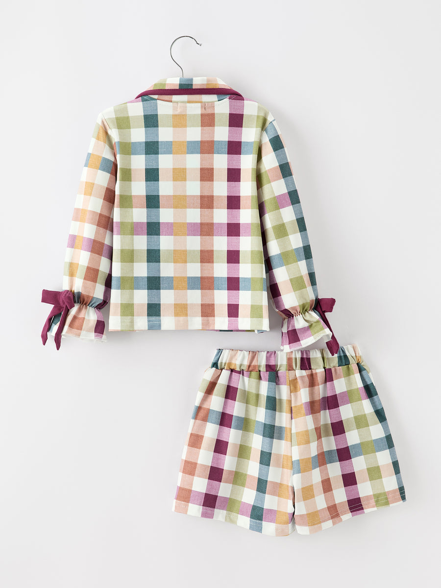Mommy and Me Fall Plaid  Pajama Set