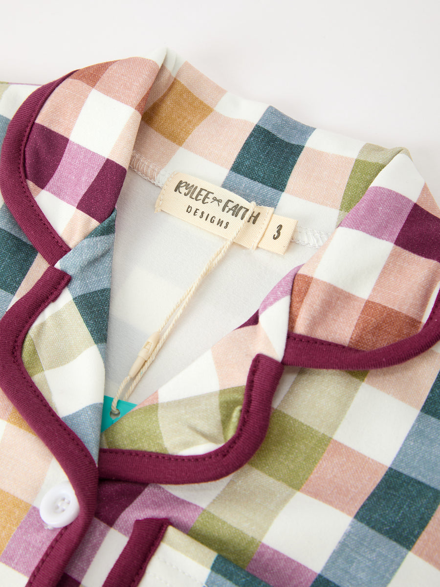 Mommy and Me Fall Plaid  Pajama Set
