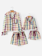 Mommy and Me Fall Plaid  Pajama Set