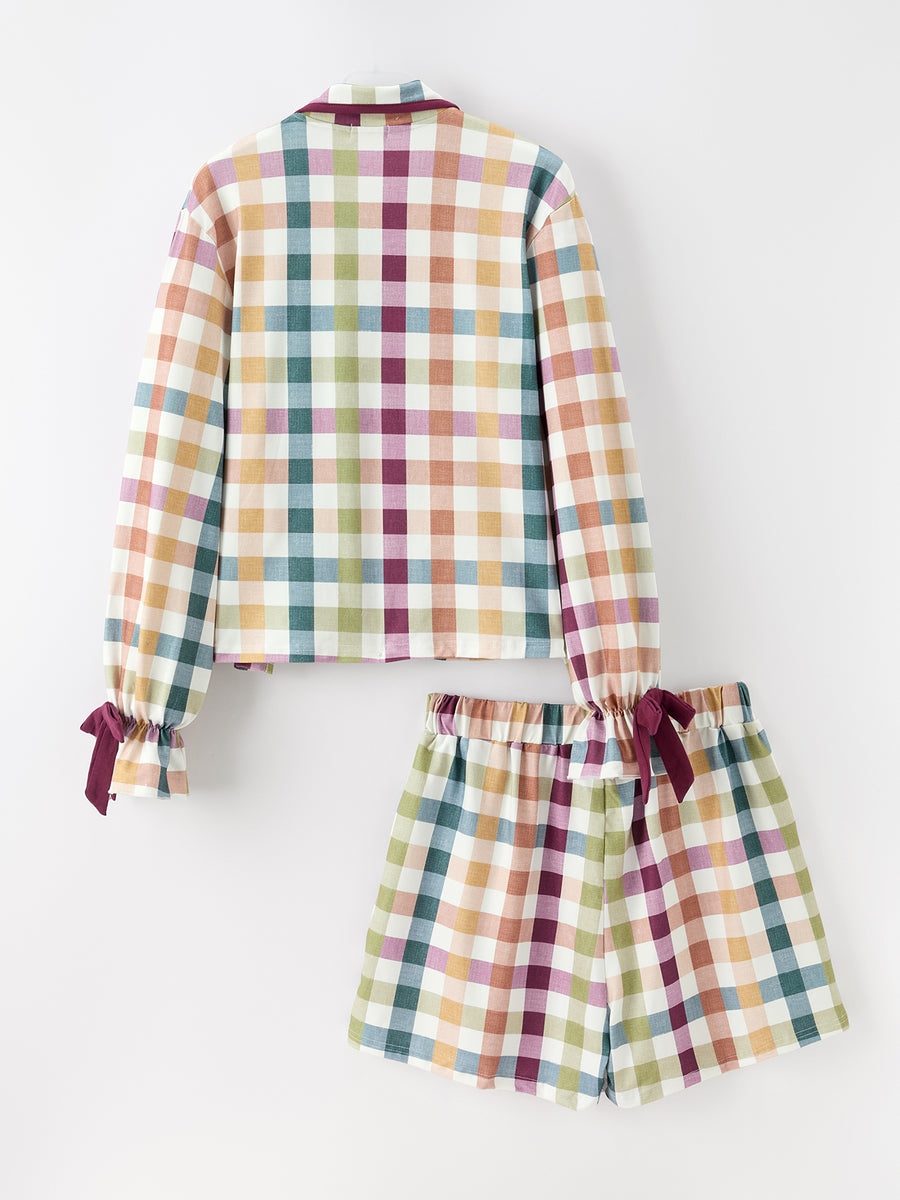 Mommy and Me Fall Plaid  Pajama Set
