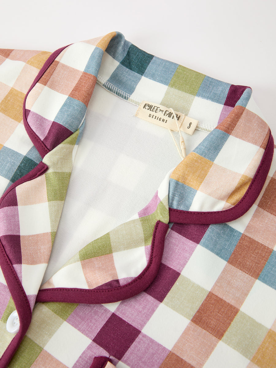 Mommy and Me Fall Plaid  Pajama Set