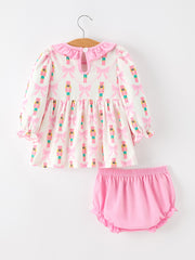 Baby Girls Christmas Smocked Bloomer Set