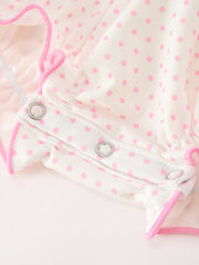 Christmas Smocked Baby Girl Bubble Romper Embroidered Ruffle Collar