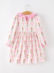 Girls Christmas Smocked Embroidery Dress