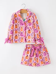 Mommy & me Halloween Pumpkin Pajama Set