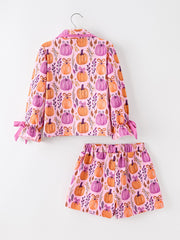 Mommy & me Halloween Pumpkin Pajama Set