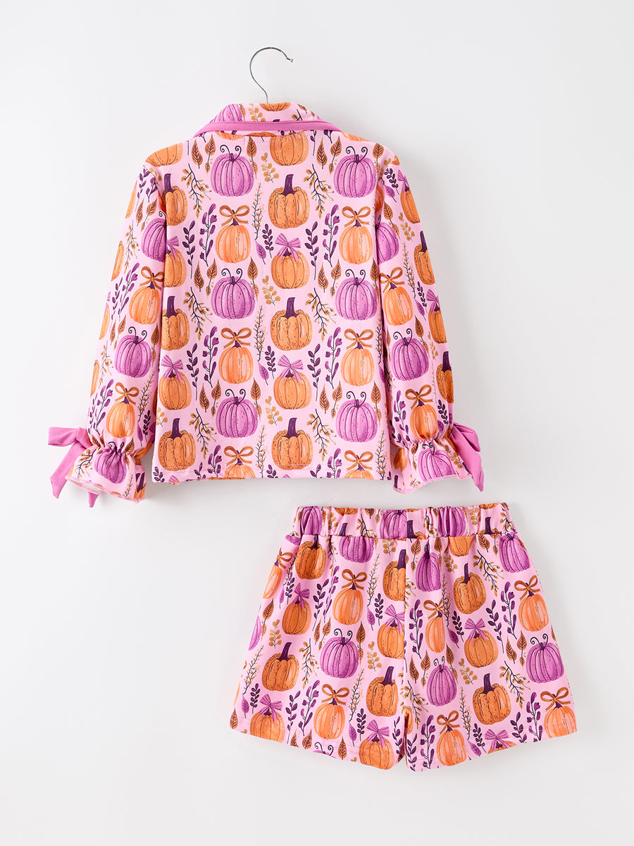 Mommy & me Halloween Pumpkin Pajama Set