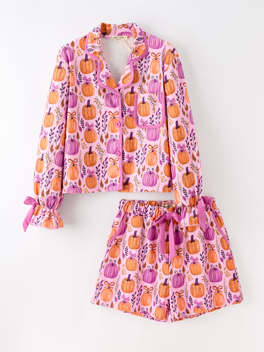 Mommy & me Halloween Pumpkin Pajama Set