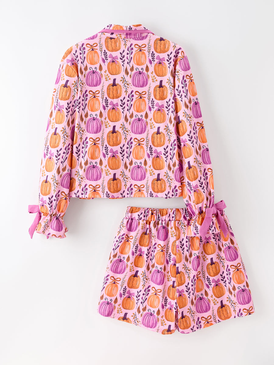 Mommy & me Halloween Pumpkin Pajama Set