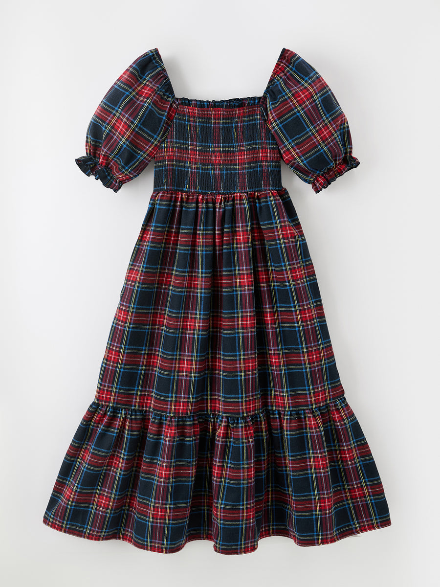Mommy & Me Christmas Plaid Dresses & Baby Bloomer Set