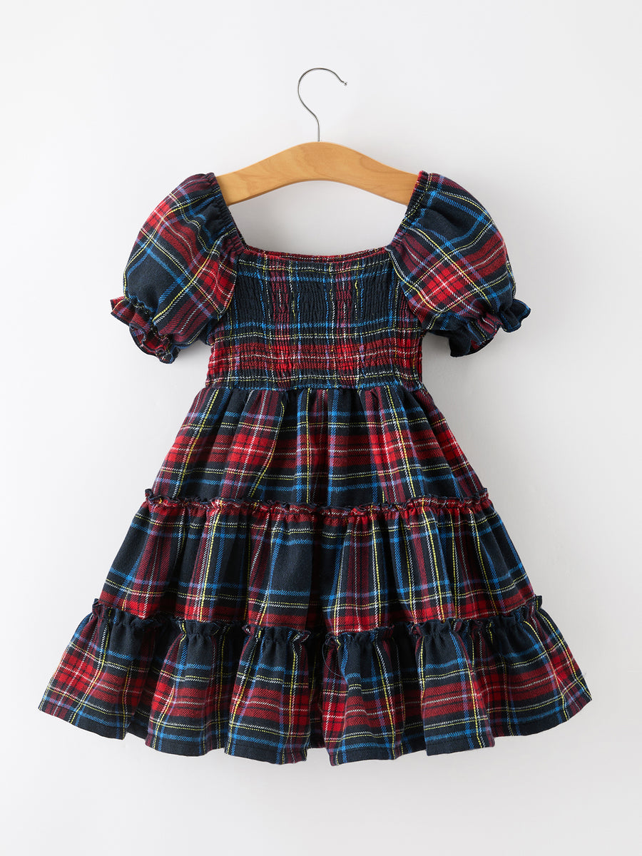 Mommy & Me Christmas Plaid Dresses & Baby Bloomer Set