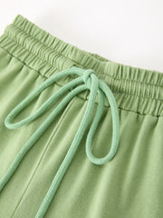 Fall Green Kids Pajamas Set Pumpkin Embroidery Button Sleepwear