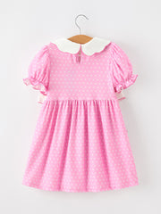 Christmas Girls Santa Bow Peter Pan Collar Dress