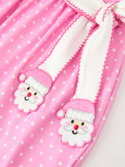 Christmas Girls Santa Bow Peter Pan Collar Dress